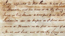 An early reference to Jacksonville in the 1822 First Act of the Territorial Legislature