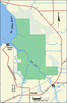 The State acquired private on the St. Johns River acreage adjacent to the Deep Creek Conservation Area (in green) 