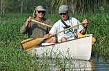 Photo of David Girardin and friend in canoe
