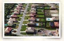 Aerial photo of housing development